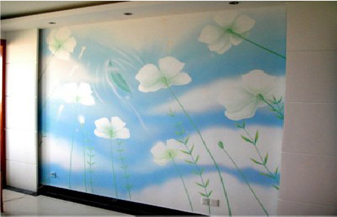 罗山画墙绘怎么画好白云的蓬松感？