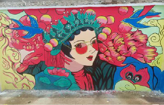 罗山墙体彩绘-网红墙