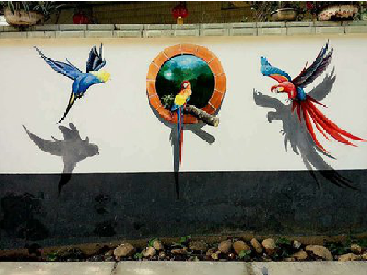 罗山视觉错位-3D墙绘设计