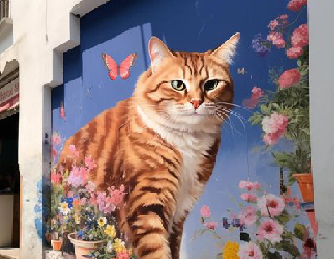 罗山自己绘制有个性的手绘墙