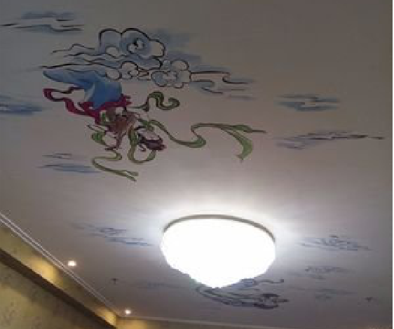 罗山如何快速绘制天花板上的手绘墙？