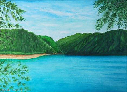 罗山在墙绘中，如何绘画绿水青山？